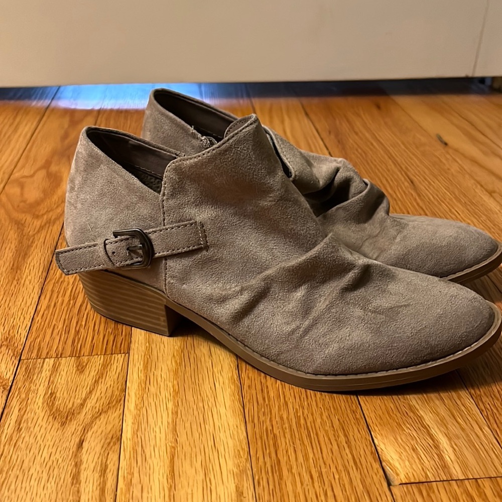 American Rag Tan Ankle Zipper Booties